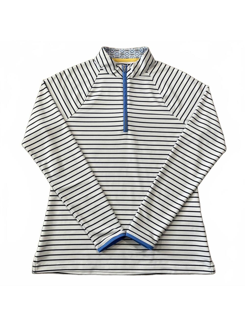 Peter Millar Crown Sport Womens Perth Performance Pullover Stripe Size Small